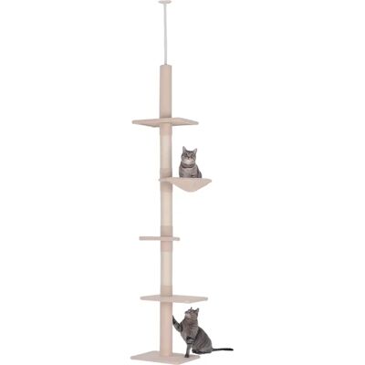 Arbre à Chat PawHut Hauteur Ajustable - Beige - Arbre à Chat - Publicité Arbre à Chat PawHut Hauteur Ajustable - Beige - Arbre à Chat - Publicité