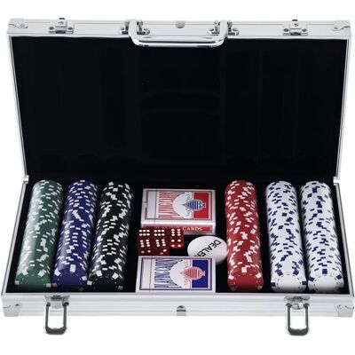 Conjunto de Poker Profissional Homcom com 300 Fichas Conjunto de Poker Profissional Homcom com 300 Fichas