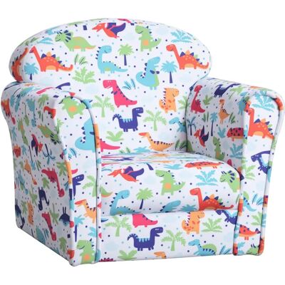 Fauteuil enfant Homcom avec motif de dinosaures - Multicolore - Publicité Fauteuil enfant Homcom avec motif de dinosaures - Multicolore - Publicité