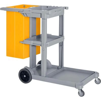 Carro de Limpeza Homcom - 3 Prateleiras, Bolsa 100L, Durável Carro de Limpeza Homcom - 3 Prateleiras, Bolsa 100L, Durável