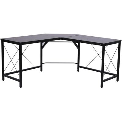 Escritorio en forma de L Homcom Marco de acero moderno carga 70kg 150x150x76cm negro Escritorio en forma de L Homcom Marco de acero moderno carga 70kg 150x150x76cm negro