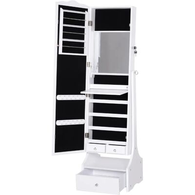 Armario Espejo Joyero Homcom Blanco - 3 en 1 para Maquillaje y Almacenaje Armario Espejo Joyero Homcom Blanco - 3 en 1 para Maquillaje y Almacenaje