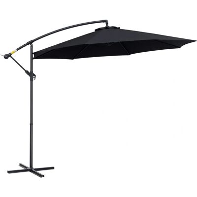 Sombrilla de Jardín Outsunny Ø300x250cm Negra - Sombrilla de Jardín Sombrilla de Jardín Outsunny Ø300x250cm Negra - Sombrilla de Jardín