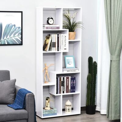 Estantería Moderna Vertical Blanca con 8 Estantes - Librería Estantería Moderna Vertical Blanca con 8 Estantes - Librería