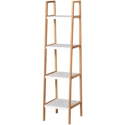 Kleankin Estantería Escalera de Bambú - 4 Niveles para Baño y Cocina Kleankin Estantería Escalera de Bambú - 4 Niveles para Baño y Cocina