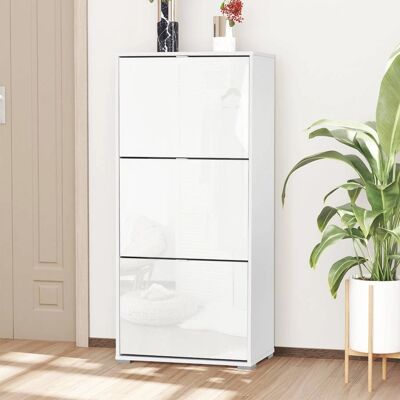 Armario de Zapatos Blanco Homcom con 3 Cajones - Ahorro de espacio, capacidad para 18 pares Armario de Zapatos Blanco Homcom con 3 Cajones - Ahorro de espacio, capacidad para 18 pares