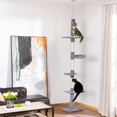 Árbol para Gatos Ajustable PawHut - Plataformas y Poste de Sisal Árbol para Gatos Ajustable PawHut - Plataformas y Poste de Sisal