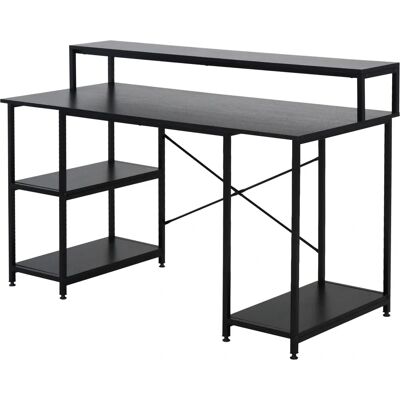 Mesa para Computadora Homcom con 3 Estantes - Escritorio de Oficina, Negro Mesa para Computadora Homcom con 3 Estantes - Escritorio de Oficina, Negro