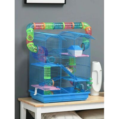 Cage pour Hamster à Multiple Niveaux - Tubes, Maison & Accessoires - Publicité Cage pour Hamster à Multiple Niveaux - Tubes, Maison & Accessoires - Publicité