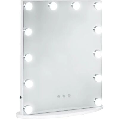 Espejo de Maquillaje Homcom con 12 Luces LED - Brillo y Temperatura Ajustables Espejo de Maquillaje Homcom con 12 Luces LED - Brillo y Temperatura Ajustables