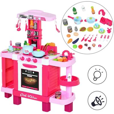 Set de Cocina de Juguete Rosa Homcom con 38 Accesorios - Cocina de Juguete Set de Cocina de Juguete Rosa Homcom con 38 Accesorios - Cocina de Juguete