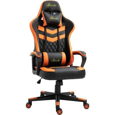 Silla de oficina gaming ergonómica Vinsetto 921-199Og con cojines lumbares - Silla de oficina Silla de oficina gaming ergonómica Vinsetto 921-199Og con cojines lumbares - Silla de oficina