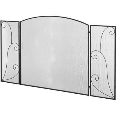 Pantalla para chimenea Homcom - 3 Paneles Plegables Negra Pantalla para chimenea Homcom - 3 Paneles Plegables Negra