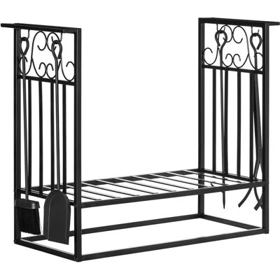 Homcom Soporte para Leña - Ventilado, Gran Capacidad, Incluye Herramientas Homcom Soporte para Leña - Ventilado, Gran Capacidad, Incluye Herramientas