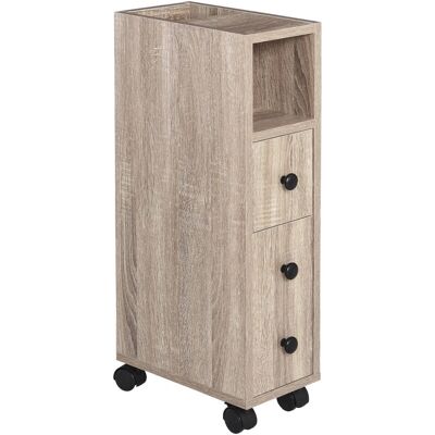 Kleankin Mueble de Baño Roble Madera - Compacto y Multifuncional Kleankin Mueble de Baño Roble Madera - Compacto y Multifuncional