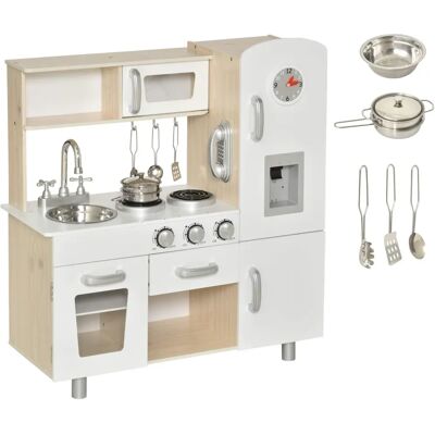 Cozinha de Brinquedo em Madeira Homcom com Acessórios - Para Crianças 3+ Anos Cozinha de Brinquedo em Madeira Homcom com Acessórios - Para Crianças 3+ Anos
