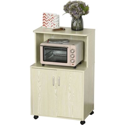 Homcom Roble Soporte para Microondas con Estante Ajustable - Mueble de Cocina Homcom Roble Soporte para Microondas con Estante Ajustable - Mueble de Cocina
