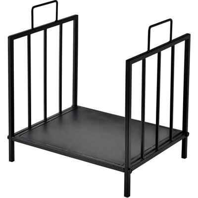 Estante de Leña Outsunny - Diseño Elevado en Metal Negro para Interior y Exterior Estante de Leña Outsunny - Diseño Elevado en Metal Negro para Interior y Exterior