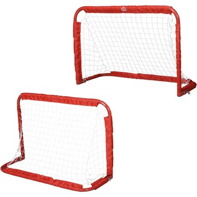 Homcom Conjunto de Porterías de Fútbol Plegables - Rojo 90x36x60cm Homcom Conjunto de Porterías de Fútbol Plegables - Rojo 90x36x60cm