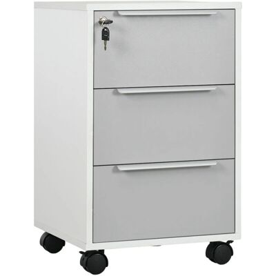 Archivo móvil Homcom con 3 cajones con cerradura Archivo móvil Homcom con 3 cajones con cerradura