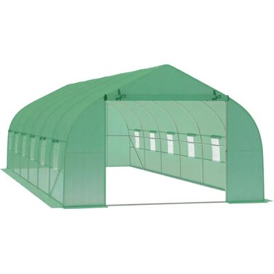 Invernadero Outsunny 800x300x200cm con 12 Ventanas y Puerta Enrollable - Jardín Invernadero Outsunny 800x300x200cm con 12 Ventanas y Puerta Enrollable - Jardín