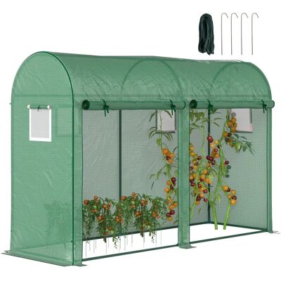 Invernadero Outsunny - 300x100x200 cm con 4 Ventanas y 2 Puertas Invernadero Outsunny - 300x100x200 cm con 4 Ventanas y 2 Puertas