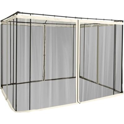 Laterales de Mosquitera Outsunny 4 Paneles 302x207 cm para Carpa de Jardín con Cremalleras - Negro Laterales de Mosquitera Outsunny 4 Paneles 302x207 cm para Carpa de Jardín con Cremalleras - Negro