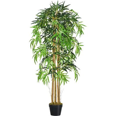 Planta Artificial de Bambu Outsunny - 150cm com Maceta - Decoração para Casa Jardim Escritório Planta Artificial de Bambu Outsunny - 150cm com Maceta - Decoração para Casa Jardim Escritório