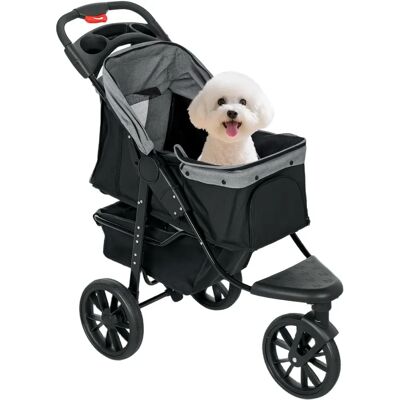 PawHut Carrito para Mascotas - Plegable, Ajustable, 3 Ruedas - Seguridad y Ventilación PawHut Carrito para Mascotas - Plegable, Ajustable, 3 Ruedas - Seguridad y Ventilación