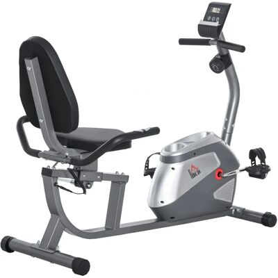 Bicicleta Estática Reclinada Homcom con Pantalla LCD, 8 Niveles Bicicleta Estática Reclinada Homcom con Pantalla LCD, 8 Niveles
