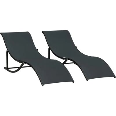 Outsunny - 2 Sillones Plegables Ergonómicos en Forma de S - Jardín Terraza Piscina Outsunny - 2 Sillones Plegables Ergonómicos en Forma de S - Jardín Terraza Piscina
