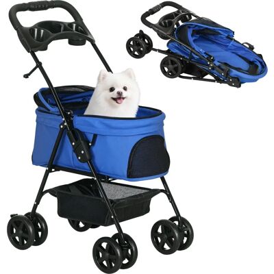 PawHut Carrito para Mascotas Plegable con Cinturones de Seguridad PawHut Carrito para Mascotas Plegable con Cinturones de Seguridad