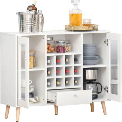 Homcom Buffet Moderno Blanco con Botellero - Armario de Cocina Homcom Buffet Moderno Blanco con Botellero - Armario de Cocina