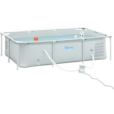 Piscina Rectangular Outsunny 2163L - Estructura de acero resistente a UV Piscina Rectangular Outsunny 2163L - Estructura de acero resistente a UV