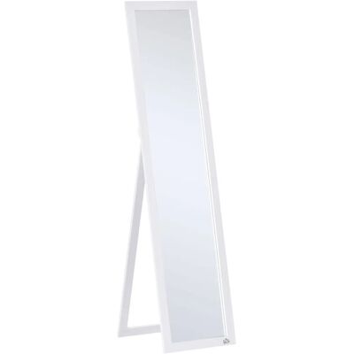 Espejo de Pie Homcom Blanco - Espejo Moderno de Pared y de Pie para Dormitorio y Sala Espejo de Pie Homcom Blanco - Espejo Moderno de Pared y de Pie para Dormitorio y Sala