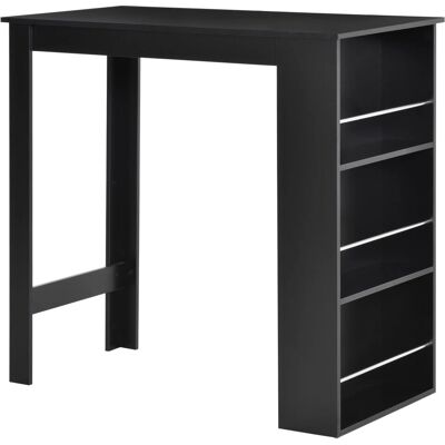 Mesa de Bar Moderna Negra HOMCOM con 3 Estantes - 112x57x106cm Mesa de Bar Moderna Negra HOMCOM con 3 Estantes - 112x57x106cm