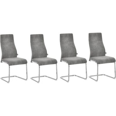 Sillas de comedor gris de terciopelo Homcom - Sillas de comedor Sillas de comedor gris de terciopelo Homcom - Sillas de comedor