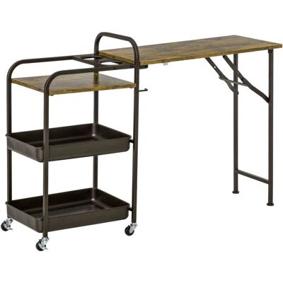 Carro de Cocina Homcom con Ruedas - Estilo Industrial y Multiuso Carro de Cocina Homcom con Ruedas - Estilo Industrial y Multiuso