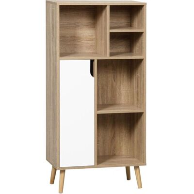 Homcom 60x30x121cm Roble y Blanco Aparador Homcom 60x30x121cm Roble y Blanco Aparador