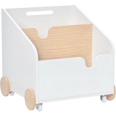 Homcom Carrito de Almacenamiento de Juguetes - 2 Secciones, Ruedas, MDF Duradero Homcom Carrito de Almacenamiento de Juguetes - 2 Secciones, Ruedas, MDF Duradero