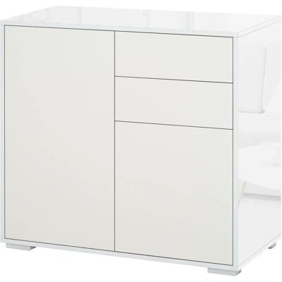 Aparador Moderno Blanco Homcom con Estantes Ajustables Aparador Moderno Blanco Homcom con Estantes Ajustables