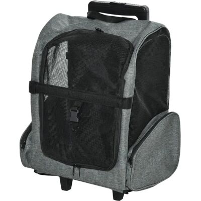 Transport pour Animaux PawHut 2-en-1 Sac à Dos et Chariot - Gris - Publicité Transport pour Animaux PawHut 2-en-1 Sac à Dos et Chariot - Gris - Publicité