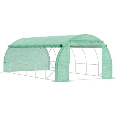 Invernadero Outsunny 6x3x2 m con Puerta y 12 Ventanas de Malla Invernadero Outsunny 6x3x2 m con Puerta y 12 Ventanas de Malla