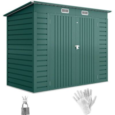 Outsunny Cobertizo de jardín 2,7m² 249x121x183cm puertas dobles Outsunny Cobertizo de jardín 2,7m² 249x121x183cm puertas dobles