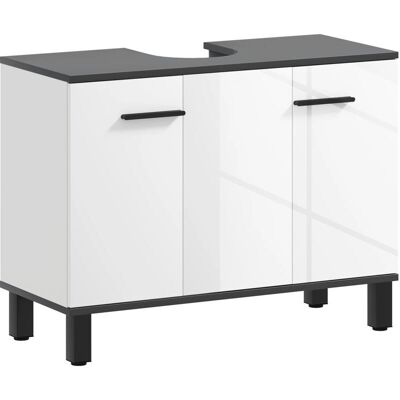 Homcom Mueble de Baño - 80x34x60cm Blanco con Estantes Ajustables Homcom Mueble de Baño - 80x34x60cm Blanco con Estantes Ajustables