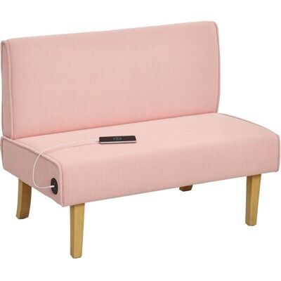 Homcom Modelo 110x60x85 cm Sofá de 2 plazas de terciopelo - Sofá Homcom Modelo 110x60x85 cm Sofá de 2 plazas de terciopelo - Sofá