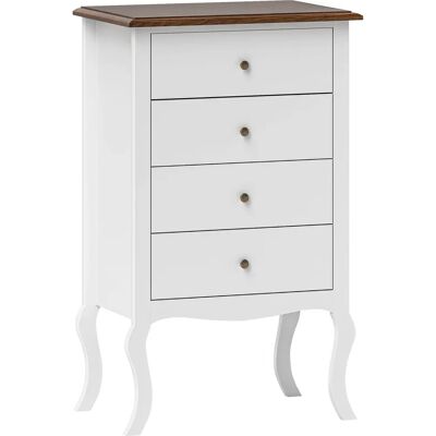 HOMCOM - 4-Drawer - Blanco - Roble - Chest of drawers HOMCOM - 4-Drawer - Blanco - Roble - Chest of drawers