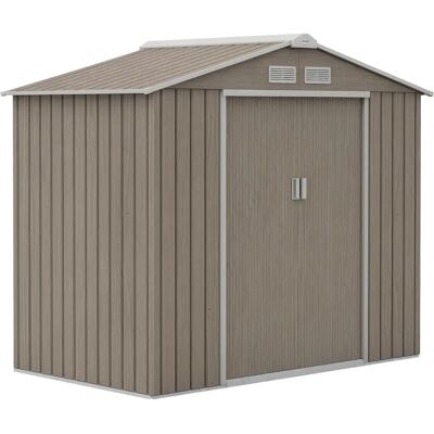 Caseta de Jardín Outsunny 2,42 m² 213x130x185 cm - Efecto madera Caseta de Jardín Outsunny 2,42 m² 213x130x185 cm - Efecto madera