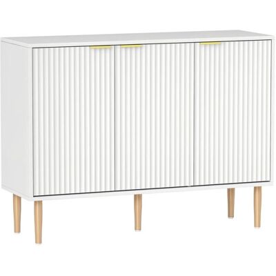 Homcom Branca de 3 Portas com Prateleira Ajustável - Móvel de Sala Homcom Branca de 3 Portas com Prateleira Ajustável - Móvel de Sala