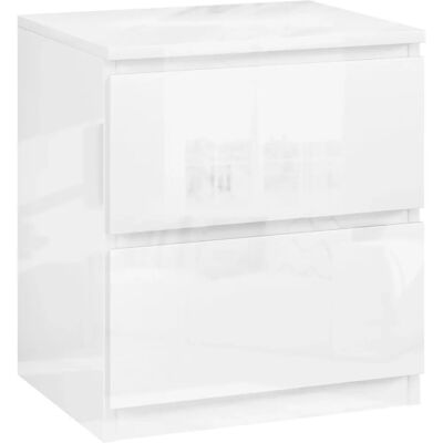 Table de Nuit Moderne HOMCOM avec 2 tiroirs - 40x34x45cm - Publicité Table de Nuit Moderne HOMCOM avec 2 tiroirs - 40x34x45cm - Publicité